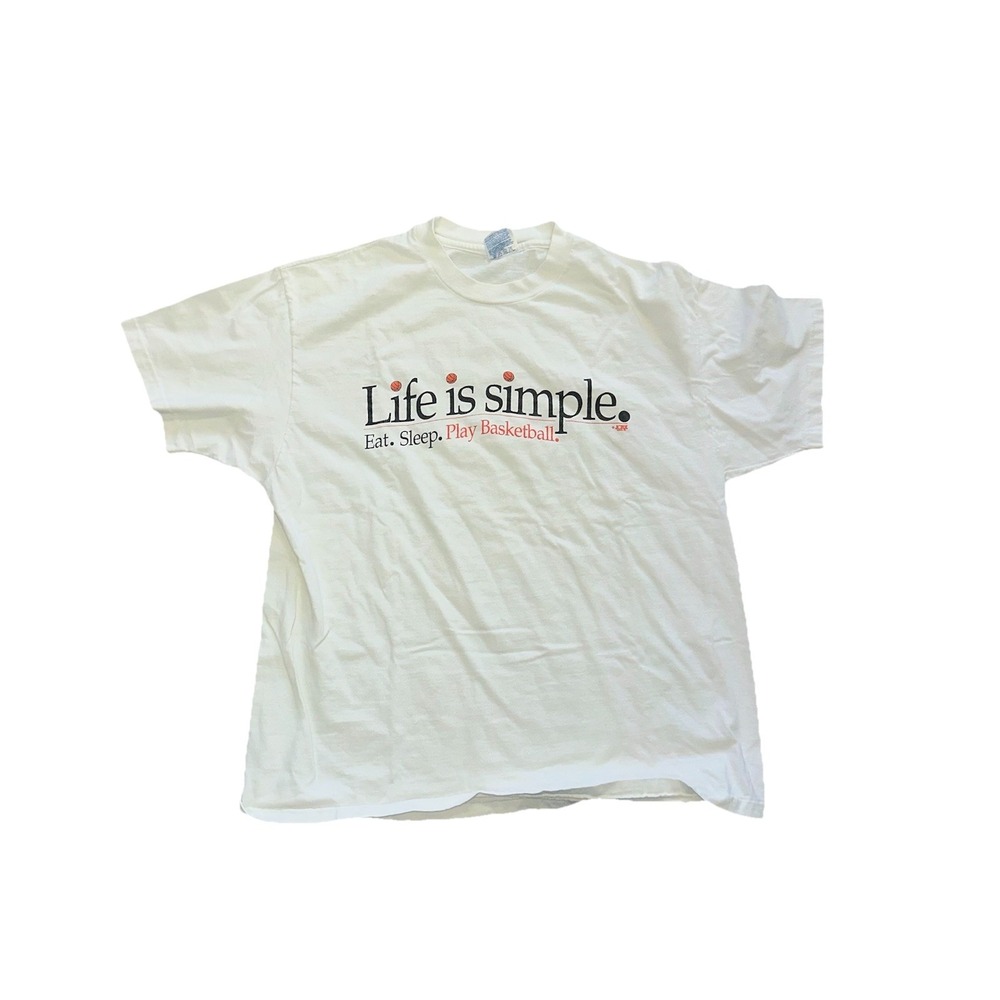 Vintage Basketball Is Life T-shirt  Sz‎ X-Large 90's Big Ball Sports Street Wear